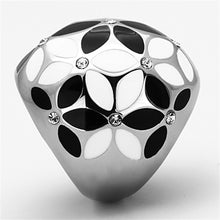 Load image into Gallery viewer, Womens Rings High polished (no plating) Stainless Steel Ring with Top Grade Crystal in Clear TK1210 - Jewelry Store by Erik Rayo

