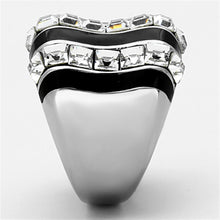 Load image into Gallery viewer, Womens Rings High polished (no plating) Stainless Steel Ring with Top Grade Crystal in Clear TK1213 - Jewelry Store by Erik Rayo
