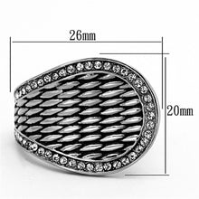 Load image into Gallery viewer, Womens Rings High polished (no plating) Stainless Steel Ring with Top Grade Crystal in Clear TK1328 - Jewelry Store by Erik Rayo
