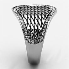 Load image into Gallery viewer, Womens Rings High polished (no plating) Stainless Steel Ring with Top Grade Crystal in Clear TK1328 - Jewelry Store by Erik Rayo
