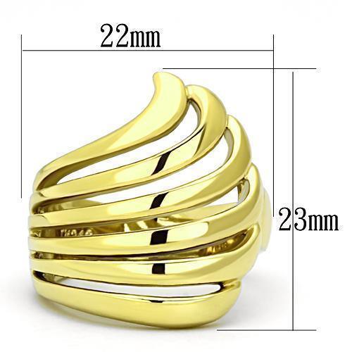 Womens Rings IP Gold (Ion Plating) 316L Stainless Steel Ring with No Stone TK1028 - Jewelry Store by Erik Rayo