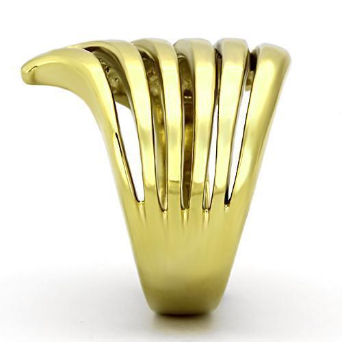 Womens Rings IP Gold (Ion Plating) 316L Stainless Steel Ring with No Stone TK1028 - Jewelry Store by Erik Rayo