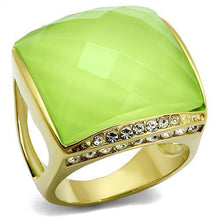 Load image into Gallery viewer, Womens Rings IP Gold(Ion Plating) 316L Stainless Steel Ring with Stone in Apple Green color TK2661 - Jewelry Store by Erik Rayo
