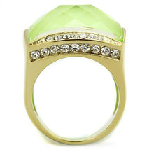 Load image into Gallery viewer, Womens Rings IP Gold(Ion Plating) 316L Stainless Steel Ring with Stone in Apple Green color TK2661 - Jewelry Store by Erik Rayo
