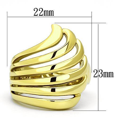 Rings for Womens IP Gold (Ion Plating) Stainless Steel Ring with No Stone TK1028 - Jewelry Store by Erik Rayo