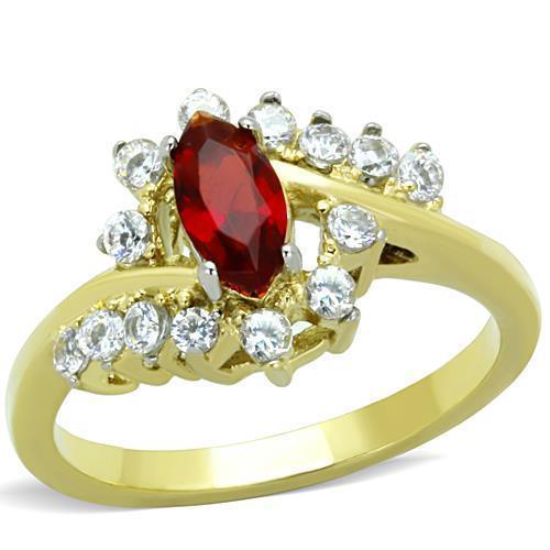Rings for Womens Red Ruby Garnet Color Marquise Stainless Steel Ring in Siam - Jewelry Store by Erik Rayo