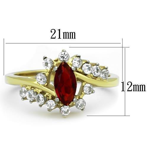 Rings for Womens Red Ruby Garnet Color Marquise Stainless Steel Ring in Siam - Jewelry Store by Erik Rayo