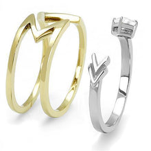 Load image into Gallery viewer, Womens Rings Two-Tone IP Gold (Ion Plating) 316L Stainless Steel Ring with AAA Grade CZ in Clear TK3183 - Jewelry Store by Erik Rayo
