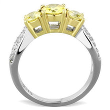 Load image into Gallery viewer, Womens Rings Two-Tone IP Gold (Ion Plating) 316L Stainless Steel Ring with AAA Grade CZ in Topaz TK1795 - Jewelry Store by Erik Rayo
