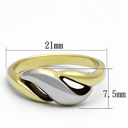 Womens Rings Two-Tone IP Gold (Ion Plating) 316L Stainless Steel Ring with No Stone TK1089 - Jewelry Store by Erik Rayo