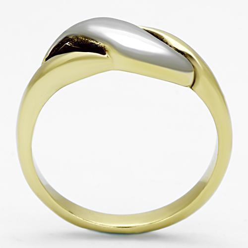 Womens Rings Two-Tone IP Gold (Ion Plating) 316L Stainless Steel Ring with No Stone TK1089 - Jewelry Store by Erik Rayo