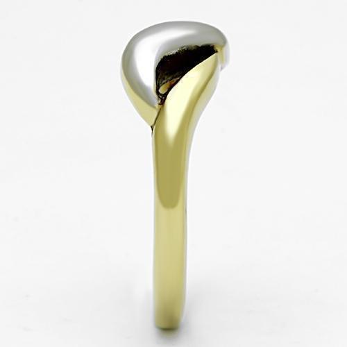 Womens Rings Two-Tone IP Gold (Ion Plating) 316L Stainless Steel Ring with No Stone TK1089 - Jewelry Store by Erik Rayo