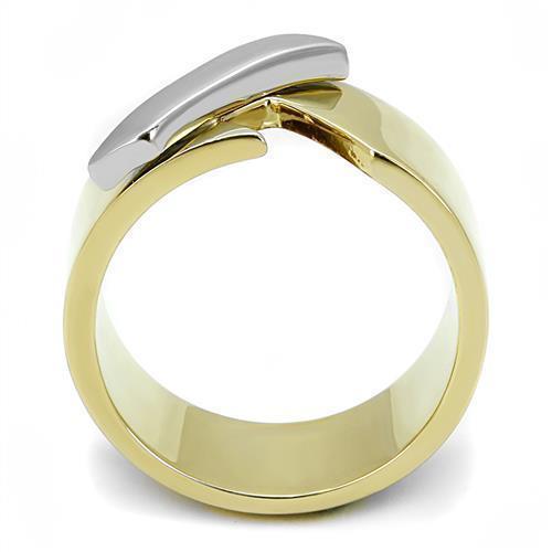 Womens Rings Two-Tone IP Gold (Ion Plating) 316L Stainless Steel Ring with No Stone TK3184 - Jewelry Store by Erik Rayo