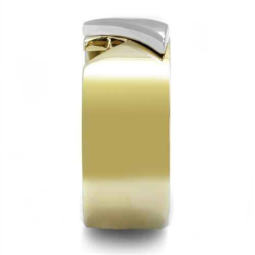 Womens Rings Two-Tone IP Gold (Ion Plating) 316L Stainless Steel Ring with No Stone TK3184 - Jewelry Store by Erik Rayo
