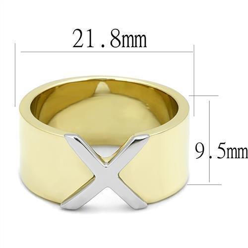 Womens Rings Two-Tone IP Gold (Ion Plating) 316L Stainless Steel Ring with No Stone TK3185 - Jewelry Store by Erik Rayo