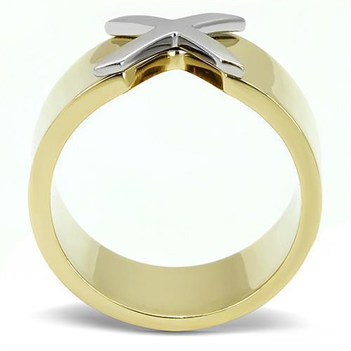 Womens Rings Two-Tone IP Gold (Ion Plating) 316L Stainless Steel Ring with No Stone TK3185 - Jewelry Store by Erik Rayo