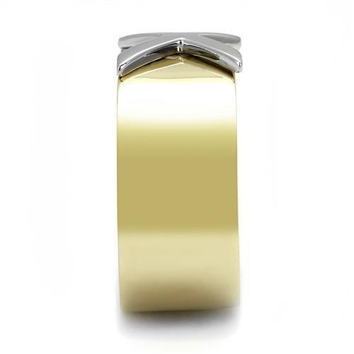 Womens Rings Two-Tone IP Gold (Ion Plating) 316L Stainless Steel Ring with No Stone TK3185 - Jewelry Store by Erik Rayo