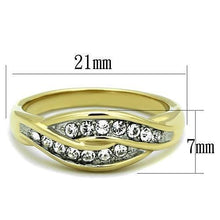 Load image into Gallery viewer, Womens Rings Two-Tone IP Gold (Ion Plating) 316L Stainless Steel Ring with Top Grade Crystal in Clear TK1704 - Jewelry Store by Erik Rayo
