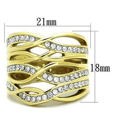 Load image into Gallery viewer, Womens Rings Two-Tone IP Gold (Ion Plating) Stainless Steel Ring with AAA Grade CZ in Clear TK1699 - Jewelry Store by Erik Rayo
