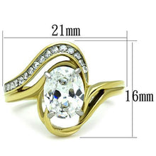 Load image into Gallery viewer, Womens Rings Two-Tone IP Gold (Ion Plating) Stainless Steel Ring with AAA Grade CZ in Clear TK1703 - Jewelry Store by Erik Rayo
