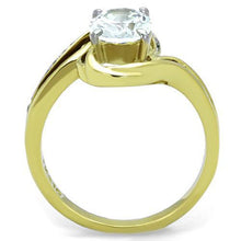 Load image into Gallery viewer, Womens Rings Two-Tone IP Gold (Ion Plating) Stainless Steel Ring with AAA Grade CZ in Clear TK1703 - Jewelry Store by Erik Rayo
