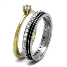 Load image into Gallery viewer, Womens Rings Two-Tone IP Gold (Ion Plating) Stainless Steel Ring with AAA Grade CZ in Clear TK3108 - Jewelry Store by Erik Rayo
