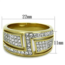 Load image into Gallery viewer, Womens Rings Two-Tone IP Gold (Ion Plating) Stainless Steel Ring with Top Grade Crystal in Clear TK1845 - Jewelry Store by Erik Rayo
