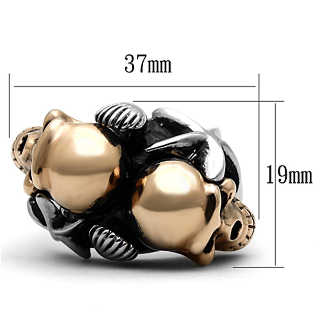 Womens Rings Two-Tone IP Rose Gold 316L Stainless Steel Ring with Epoxy in Jet TK1119 - Jewelry Store by Erik Rayo