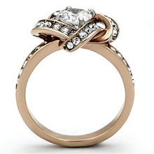 Load image into Gallery viewer, Womens Rings Two-Tone IP Rose Gold Stainless Steel Ring with AAA Grade CZ in Clear TK1166 - Jewelry Store by Erik Rayo
