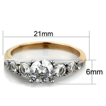 Load image into Gallery viewer, Womens Rings Two-Tone IP Rose Gold Stainless Steel Ring with AAA Grade CZ in Clear TK1794 - Jewelry Store by Erik Rayo
