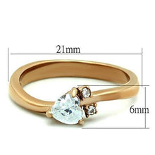 Load image into Gallery viewer, Womens Rose Gold Ring Anillo Para Mujer y Ninos Unisex Kids 316L Stainless Steel Ring with AAA Grade CZ in Clear Aquino - Jewelry Store by Erik Rayo
