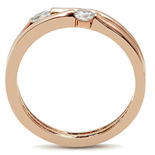 Load image into Gallery viewer, Womens Rose Gold Ring Anillo Para Mujer y Ninos Unisex Kids 316L Stainless Steel Ring with AAA Grade CZ in Clear Cassino - Jewelry Store by Erik Rayo
