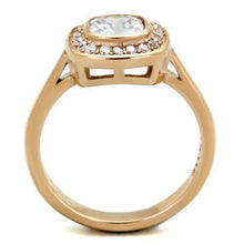 Load image into Gallery viewer, Womens Rose Gold Ring Anillo Para Mujer y Ninos Unisex Kids 316L Stainless Steel Ring with AAA Grade CZ in Clear Salerno - Jewelry Store by Erik Rayo
