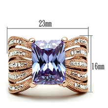 Load image into Gallery viewer, Womens Rose Gold Ring Anillo Para Mujer y Ninos Unisex Kids 316L Stainless Steel Ring with AAA Grade CZ in Light Amethyst Cori - Jewelry Store by Erik Rayo
