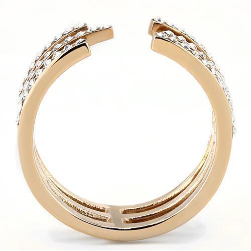 Womens Rose Gold Ring Anillo Para Mujer 316L Stainless Steel Ring with Top Grade Crystal in Clear Chieti - Jewelry Store by Erik Rayo