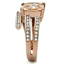 Load image into Gallery viewer, Womens Rose Gold Ring Anillo Para Mujer Stainless Steel Ring with AAA Grade CZ in Champagne Rimini - Jewelry Store by Erik Rayo
