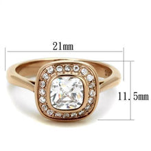 Load image into Gallery viewer, Womens Rose Gold Ring Anillo Para Mujer Stainless Steel Ring with AAA Grade CZ in Clear Salerno - Jewelry Store by Erik Rayo
