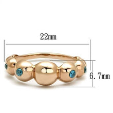 Load image into Gallery viewer, Rose Gold Rings for Women Anillo Para Mujer Stainless Steel Ring with AAA Grade CZ in Sea Blue Potenza - Jewelry Store by Erik Rayo
