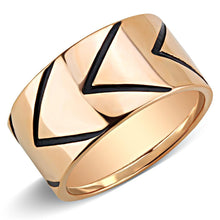 Load image into Gallery viewer, Rose Gold Rings for Women Anillo Para Mujer Stainless Steel Ring with Epoxy in Jet Abruzzi - Jewelry Store by Erik Rayo
