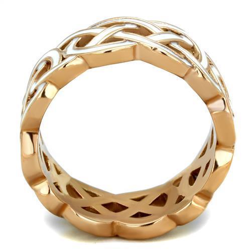 Rose Gold Rings for Women Anillo Para Mujer Stainless Steel Ring with Epoxy in White Caserta - Jewelry Store by Erik Rayo