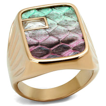 Load image into Gallery viewer, Rose Gold Rings for Women Anillo Para Mujer Stainless Steel Ring with Leather in Multi Color Avellino - Jewelry Store by Erik Rayo
