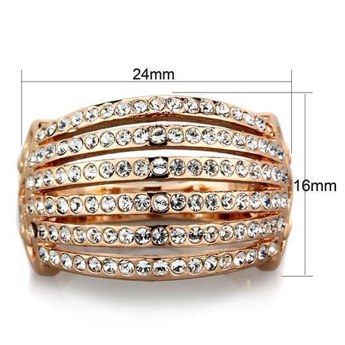 Rose Gold Rings for Women Anillo Para Mujer Stainless Steel Ring with Top Grade Crystal in Clear Argenta - Jewelry Store by Erik Rayo