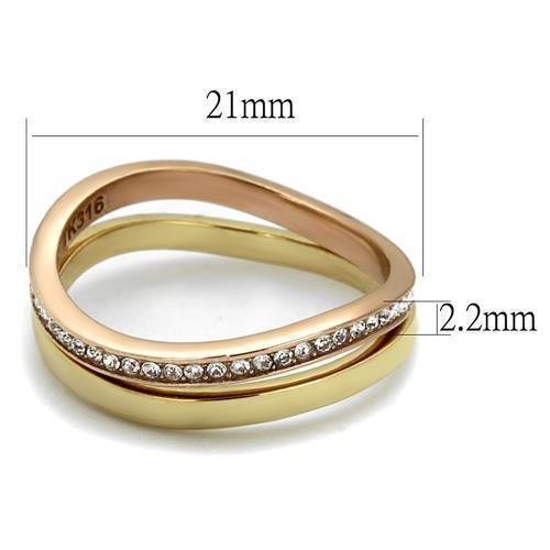 Rose Gold Rings for Women Anillo Para Mujer Stainless Steel Ring with Top Grade Crystal in Clear Aversa - Jewelry Store by Erik Rayo