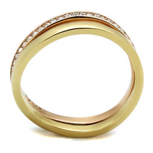 Rose Gold Rings for Women Anillo Para Mujer Stainless Steel Ring with Top Grade Crystal in Clear Aversa - Jewelry Store by Erik Rayo