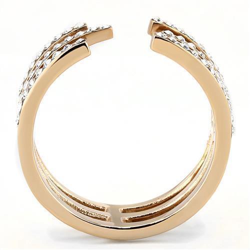 Rose Gold Rings for Women Anillo Para Mujer Stainless Steel Ring with Top Grade Crystal in Clear Chieti - Jewelry Store by Erik Rayo