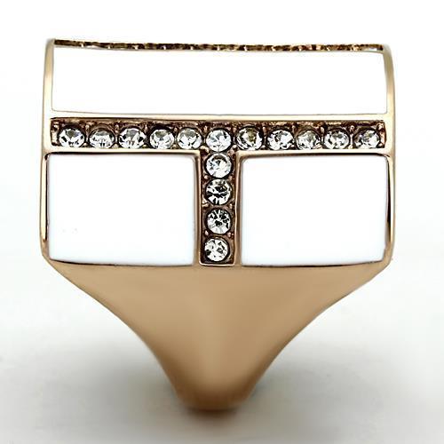 Rose Gold Rings for Women Anillo Para Mujer Stainless Steel Ring with Top Grade Crystal in Clear Ferentino - Jewelry Store by Erik Rayo