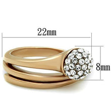 Load image into Gallery viewer, Womens Rose Gold Ring Anillo Para Mujer Stainless Steel Ring with Top Grade Crystal in Clear Fidenza - Jewelry Store by Erik Rayo
