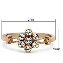 Load image into Gallery viewer, Womens Rose Gold Ring Anillo Para Mujer Stainless Steel Ring with Top Grade Crystal in Clear Marino - Jewelry Store by Erik Rayo
