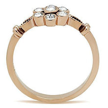 Load image into Gallery viewer, Womens Rose Gold Ring Anillo Para Mujer Stainless Steel Ring with Top Grade Crystal in Clear Marino - Jewelry Store by Erik Rayo
