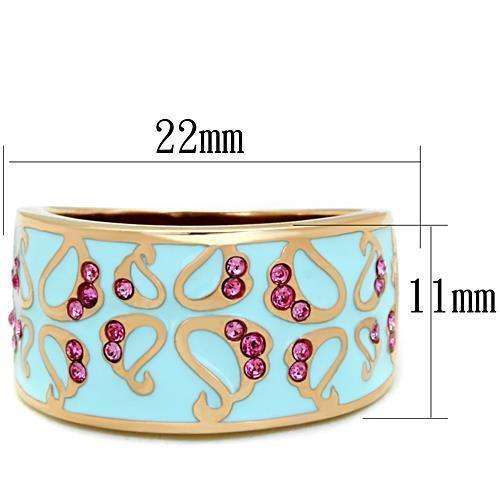 Rose Gold Rings for Women Anillo Para Mujer Stainless Steel Ring with Top Grade Crystal in Rose Modena - Jewelry Store by Erik Rayo